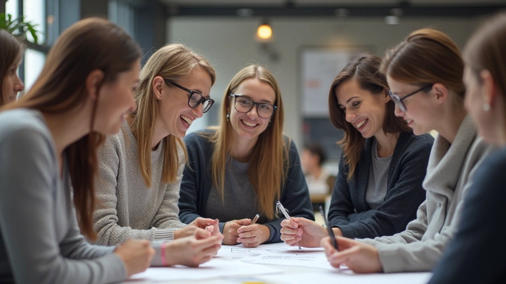 Team collaborating and reviewing wireframes and prototypes together