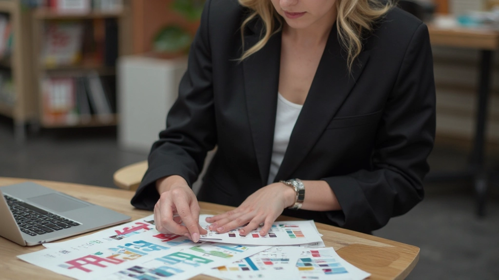 Kleurrijke designpalette met verschillende kleurstalen en typografiemonsters